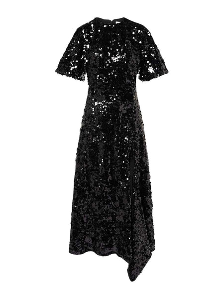 Rent Ganni Black Velvet Sequin Maxi Dress Rites Rental Resale