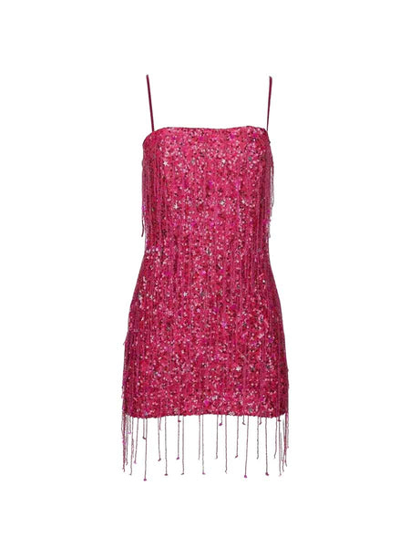 Rent Retrofete Heather Sequin Star Fringe Dress