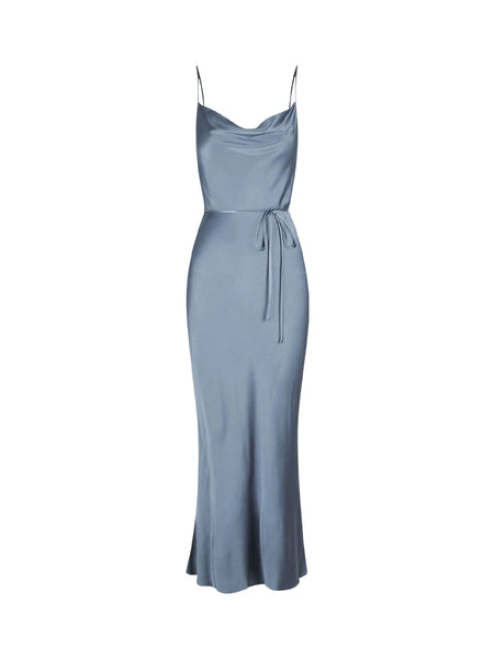 la lune bias cowl maxi dress Rent Shona Joy La Lune Bias Cowl Midi Dress Blue Smoke