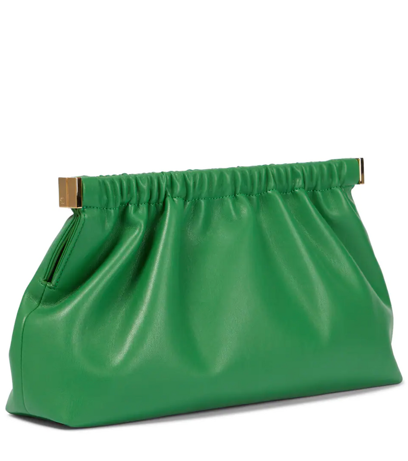 The Bar faux-leather clutch in green from Nanushka