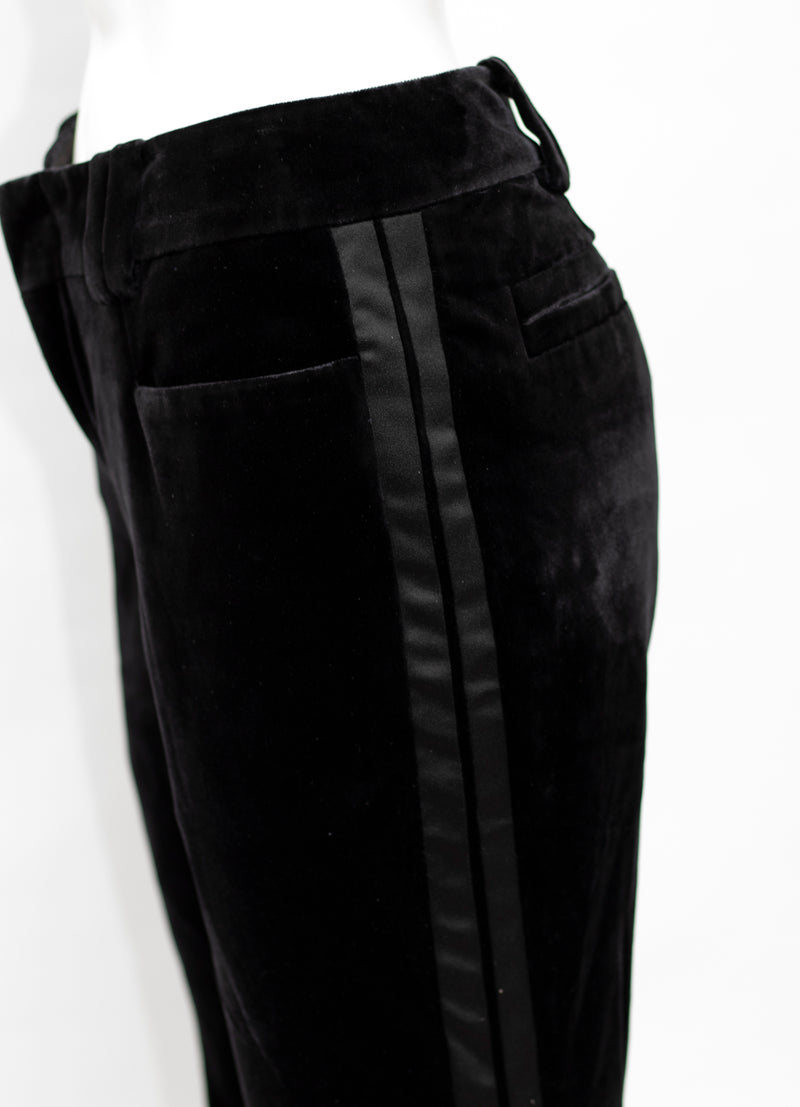 Tom Ford for Gucci Black velvet flared trousers detail