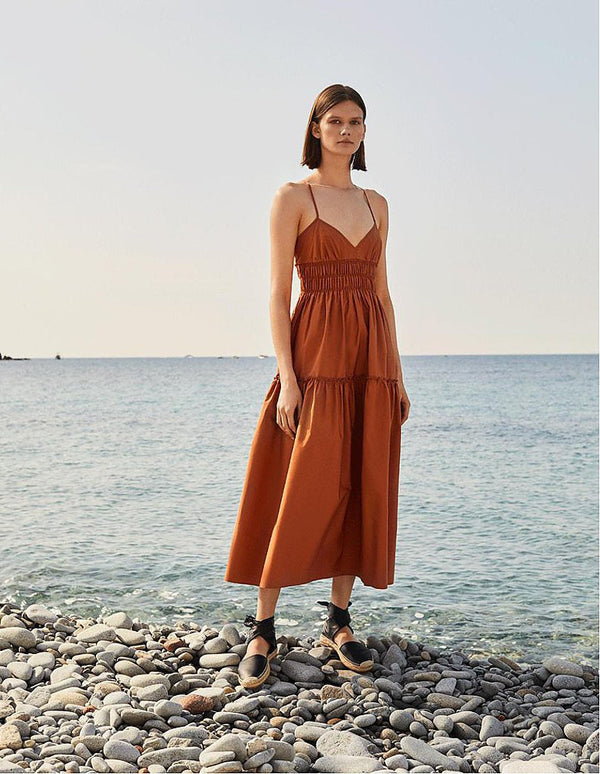 Rent the Emma Dress in copper cotton by Three Graces at Rites
