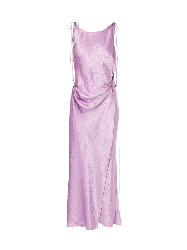 Rent the Acne Studios Satin Midi Dress in Lilac purple at Rites London