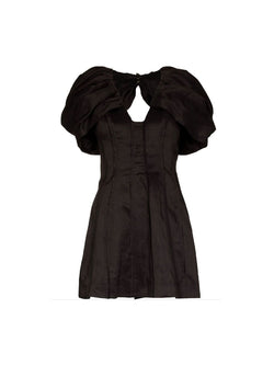 Preloved Admiral Butterfly Mini Dress in black linen-blend by Aje