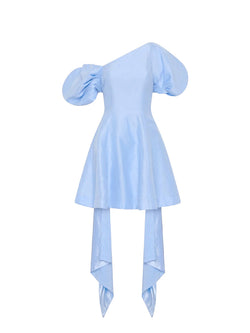 Rent the Aje Arista Tulip Asymmetric Mini Dress in Powder Blue at Rites