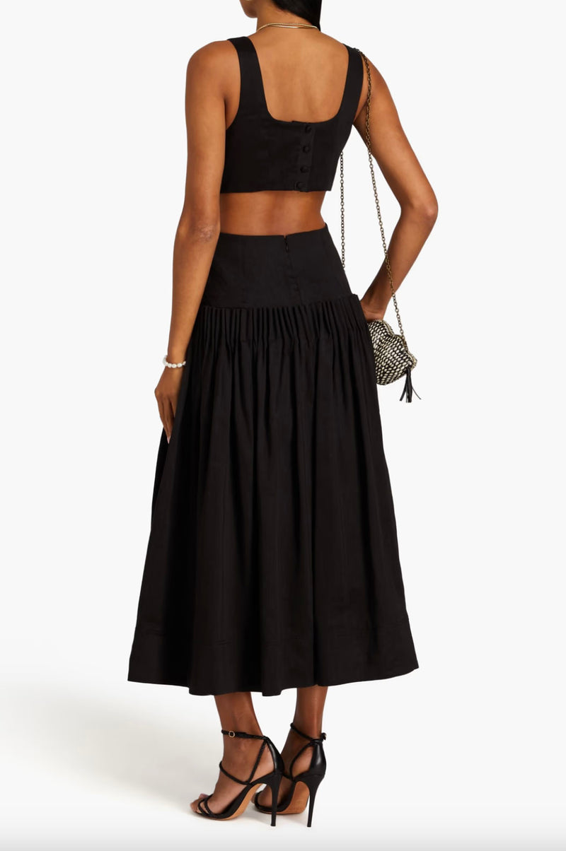 Rent the Aje Audette Black Pleated Midi Dress at Rites