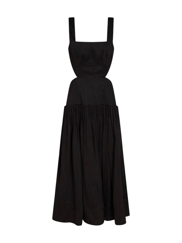 Rent the Aje Audette Pleated Midi Dress in black at Rites