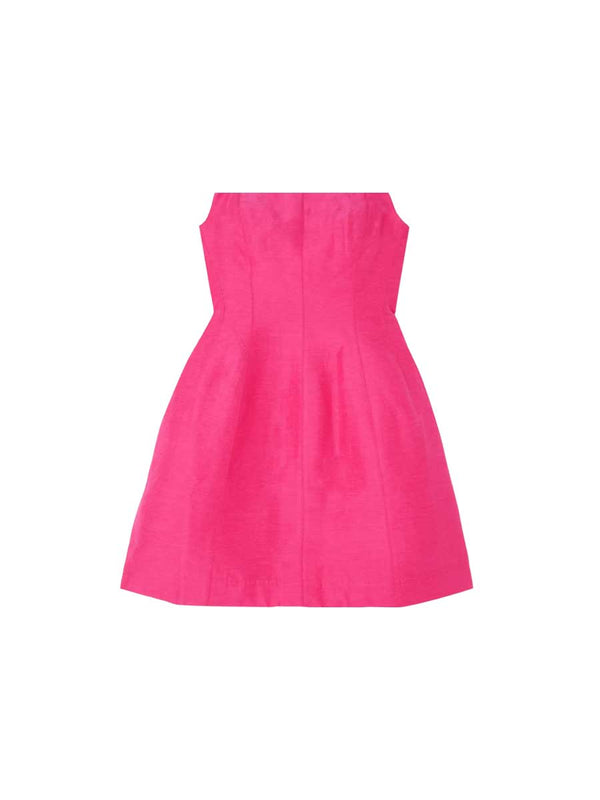 Rent the Baret Mini Dress in a fuschia linen-blend by Aje