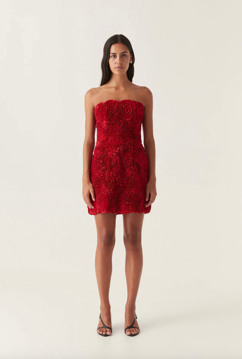 Rent the Gazar Rosette Mini Dress in red by Aje at Rites