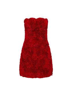 Rent the Aje Gazar Rosette Mini Dress in red at Rites