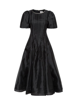 Rent the Aje Nova Pleated Midi Dress in black at Rites