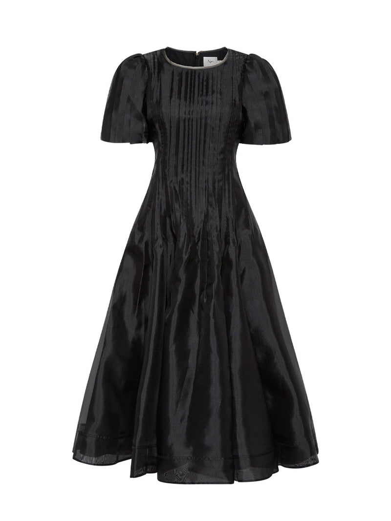 Rent the Aje Nova Pleated Midi Dress in black at Rites