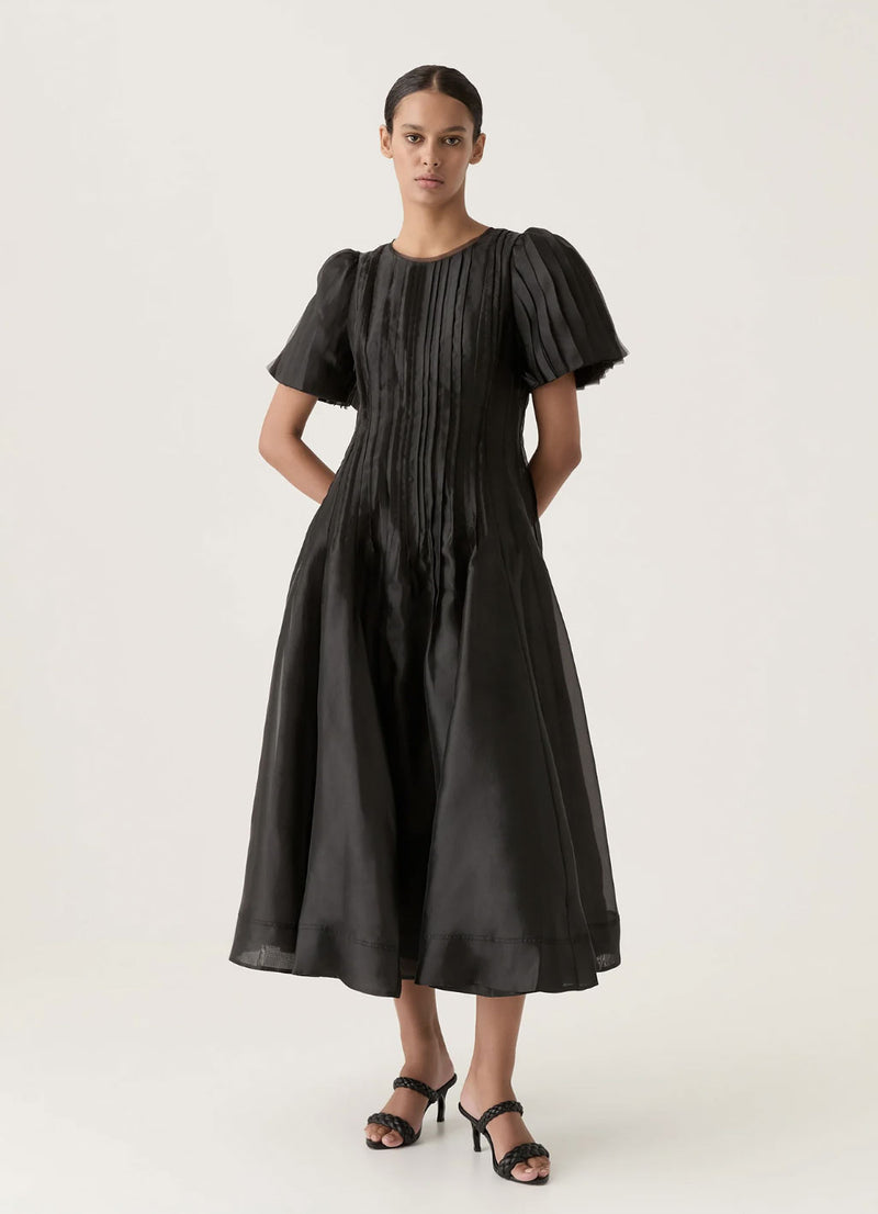 Rent the Nova Pleated Midi Dress in black by Aje at Rites