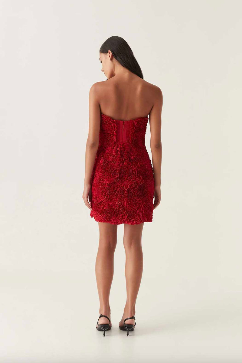 Rent the Gazar Rosette Mini Red Dress by Aje at Rites