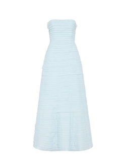 Rent Aje Soundscape Strapless Layered Chiffon Gown Blue | Rites Rental & Resale Rent Aje Soundscape Strapless Layered Chiffon Gown Blue | Rites Rental & Resale