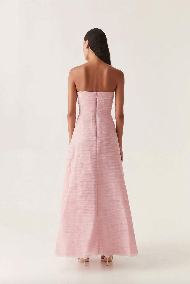 Rent the Soundscape Strapless Dress in pink chiffon by Aje at Rites