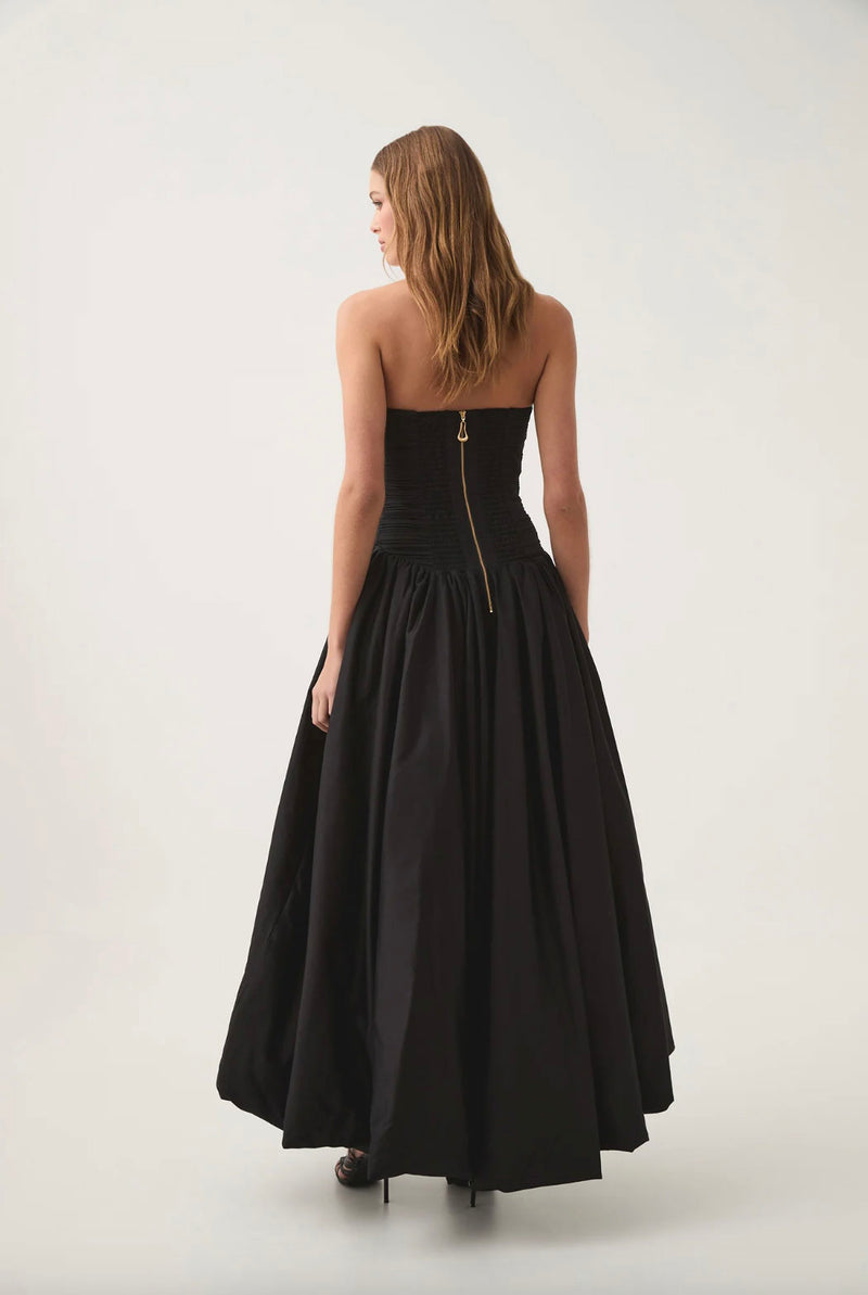 Rent the Spatial Strapless Black Asymmetric Maxi Dress by Aje at Rites