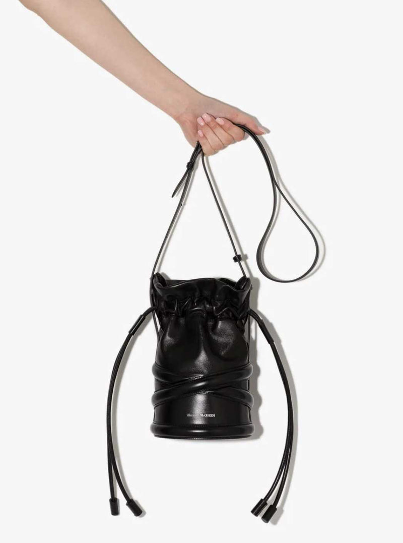 Soft Curve Bag in black leather by Alexander McQueen