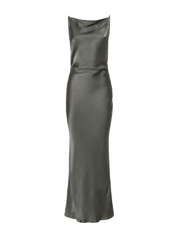 Rent the Bec & Bridge Celestial Cowl Neck Maxi Dress in gunmetal at Rites