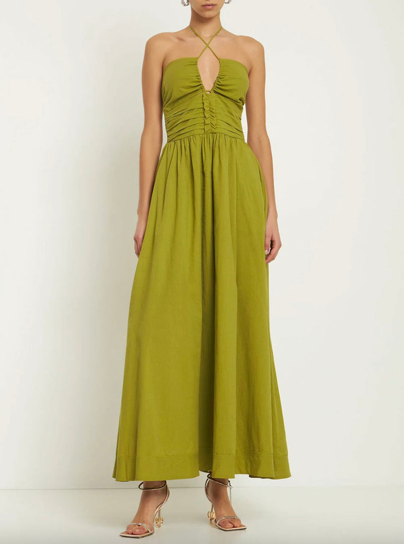 Rent the Bec & Bridge Ellie Maxi Dress in Fern Green Cotton at Rites