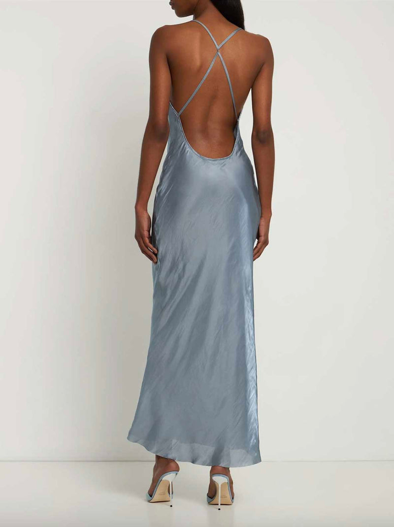 Rent the Bec & Bridge Steele Blue Indra Satin Maxi Dress in at Rites