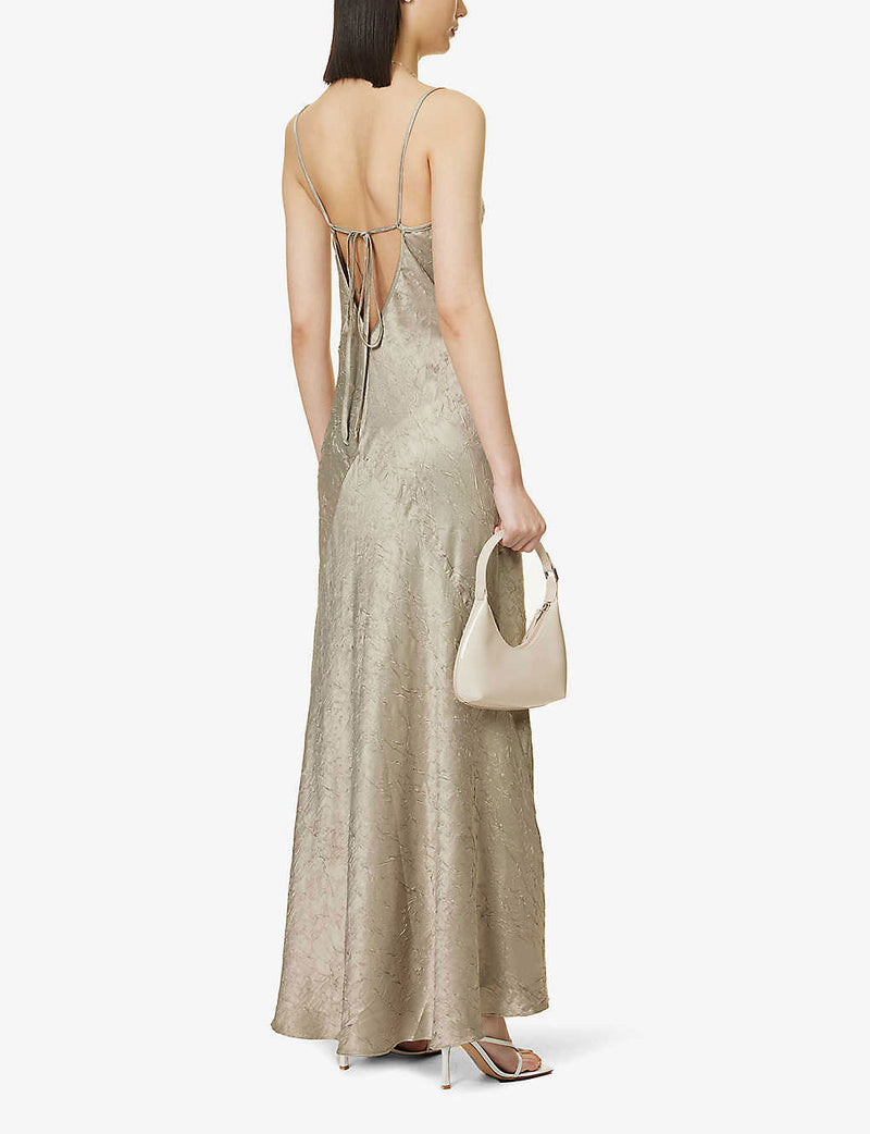 Rent Bec & Bridge Sage Lani Crinkle Satin Maxi Dress | Rites London Rent Bec & Bridge Sage Lani Crinkle Satin Maxi Dress | Rites London