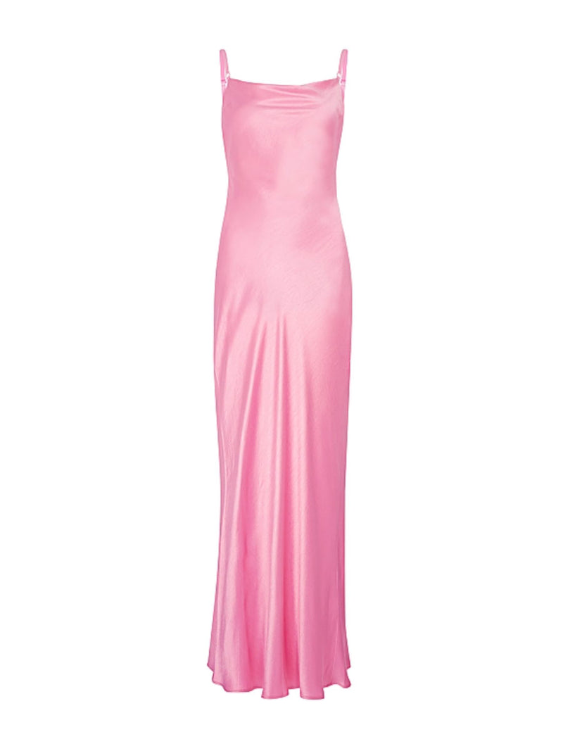 Rent The Mali Pink Satin Maxi Dress By Bec & Bridge Rent The Mali Pink Satin Maxi Dress By Bec & Bridge