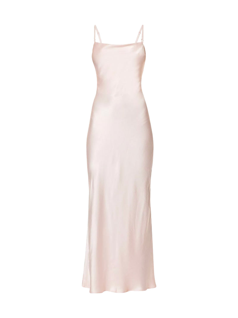 Rent the Bec & Bridge Malia Satin Dress in blush pink at Rites