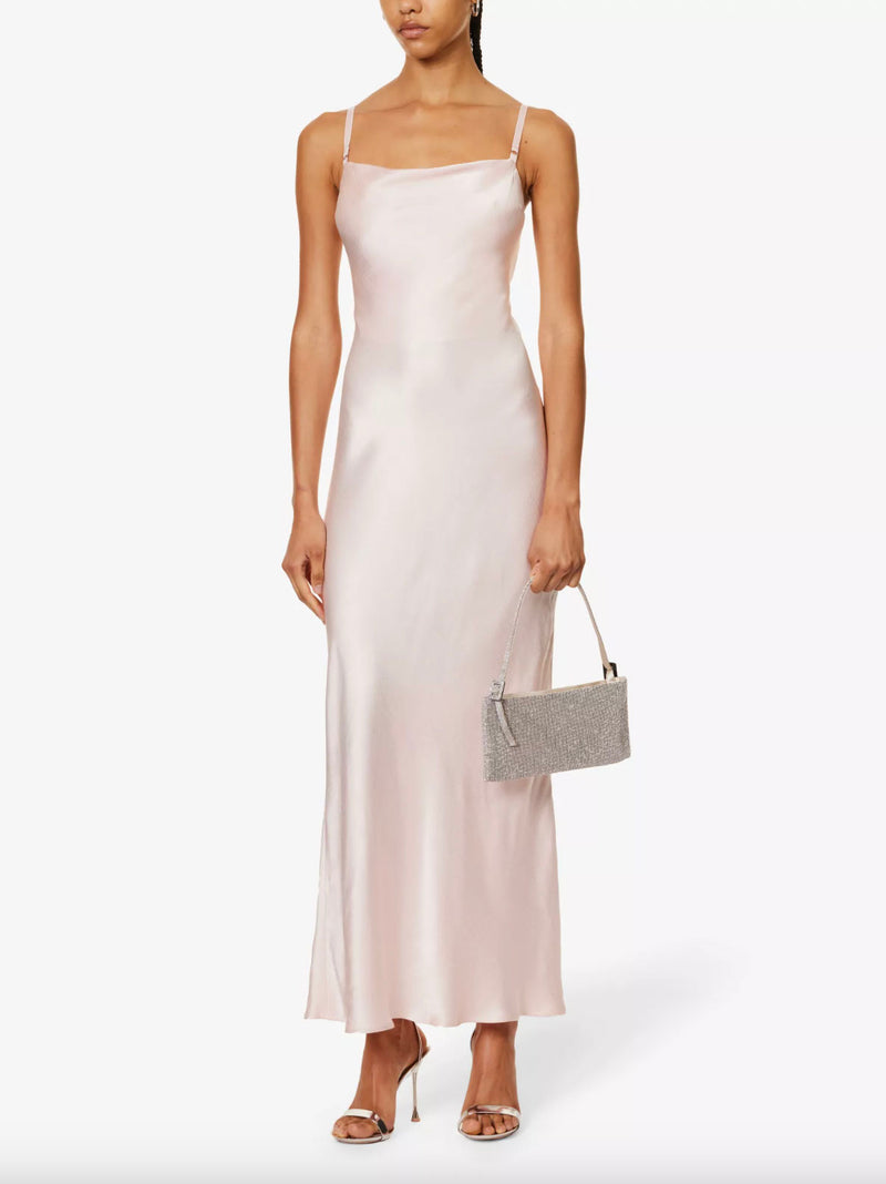 Rent the Bec & Bridge Malia Dress in blush pink satin at Rites