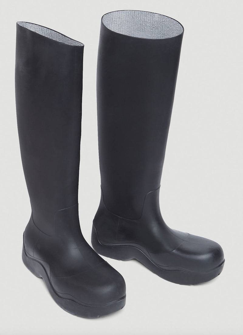 Shop the Bottega Veneta Black Puddle Boots Long at Rites London