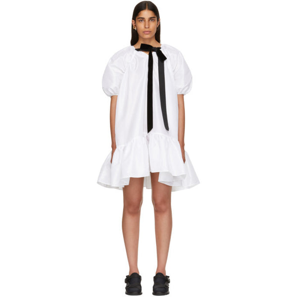 Rent the Cecilie Bahnsen Chrystal Mini Dress in white satin at Rites