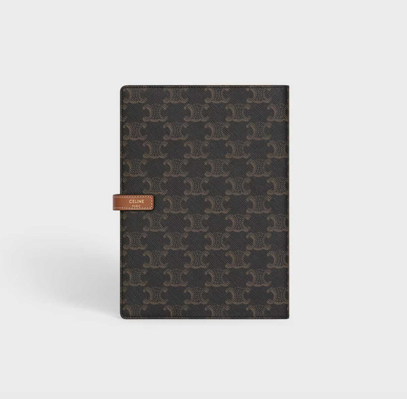 Shop the Triomphe Canvas and Calfskin Celine Notebook Cover in  at Rites London