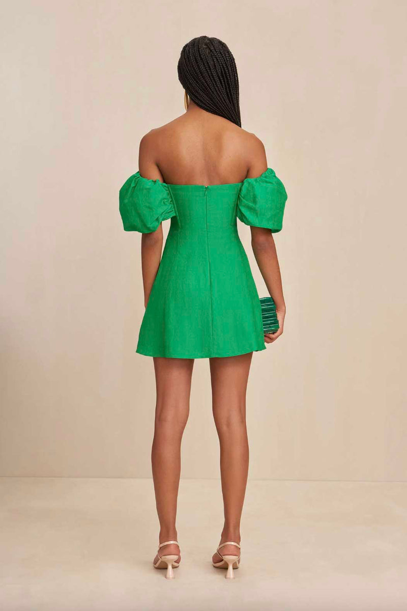 Rent Cult Gaia Green Lissett Off Shoulder Mini Dress | Rites Rental & Resale Rent Cult Gaia Green Lissett Off Shoulder Mini Dress | Rites Rental & Resale