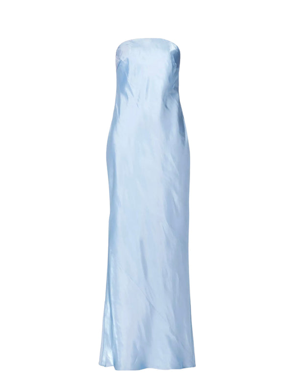 Rent the Cult Gaia strapless Perla Gown in Ice Blue at Rites