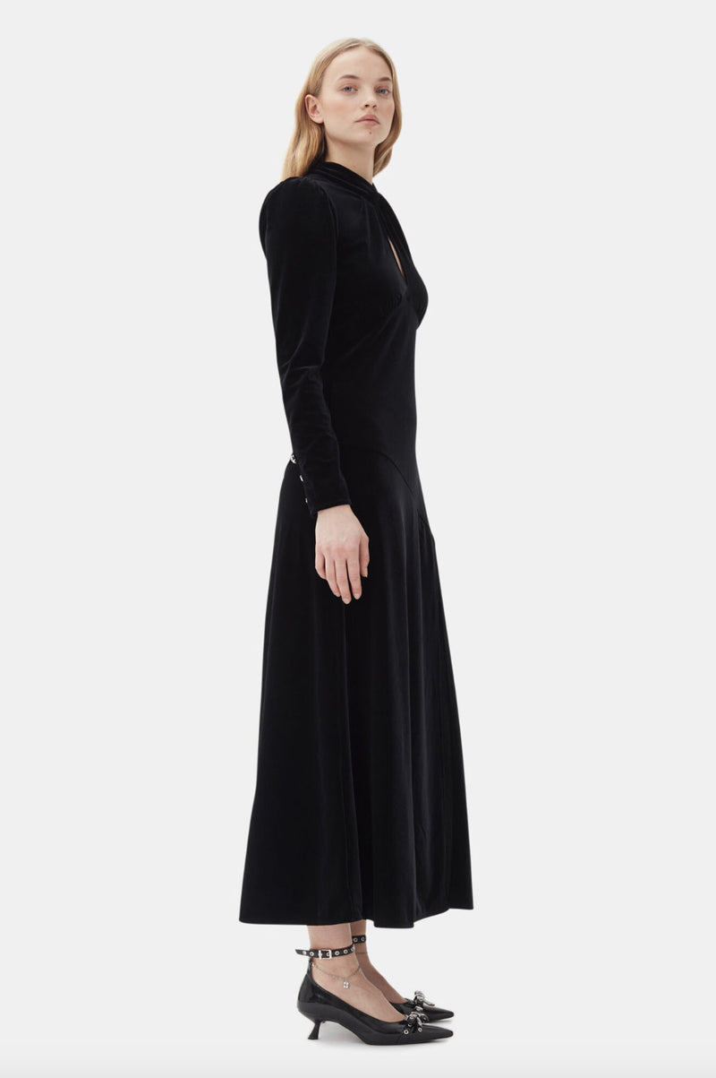 Rent Ganni Black Velvet Maxi Dress | Rites Rental & Resale Rent Ganni Black Velvet Maxi Dress | Rites Rental & Resale