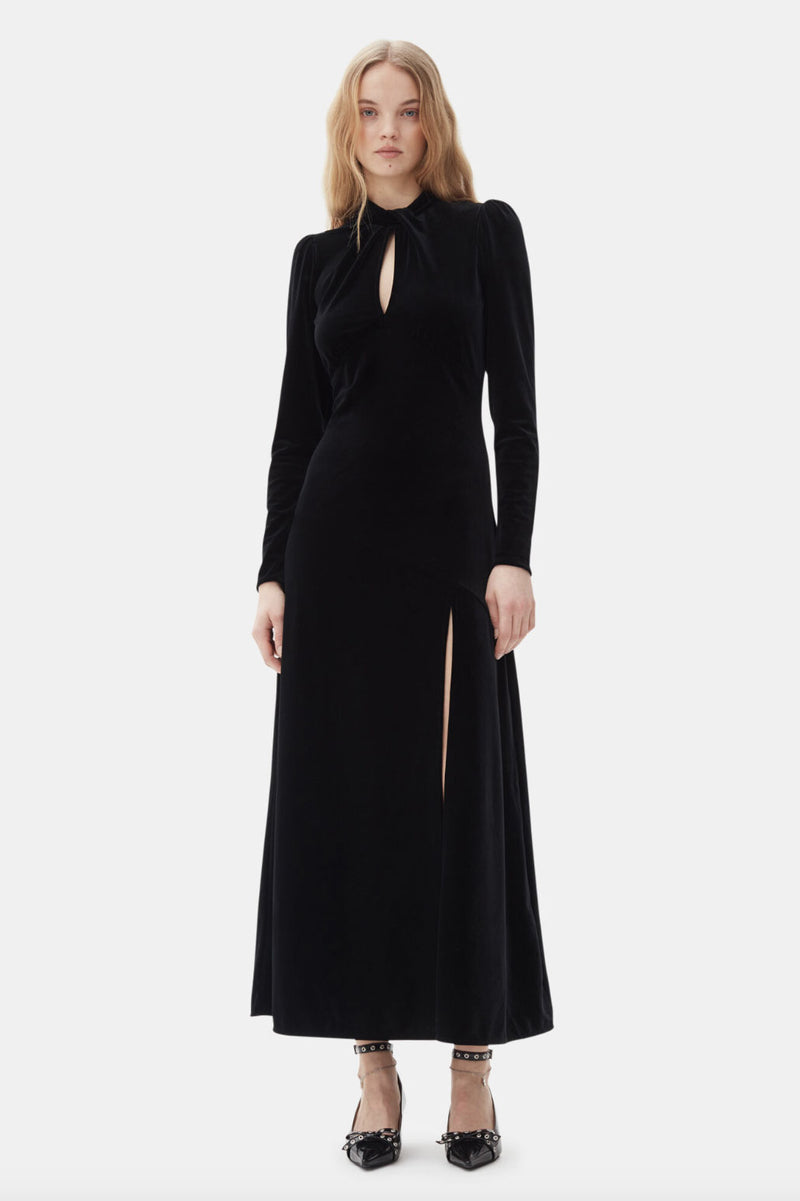 Rent Ganni Black Velvet Maxi Dress | Rites Rental & Resale Rent Ganni Black Velvet Maxi Dress | Rites Rental & Resale