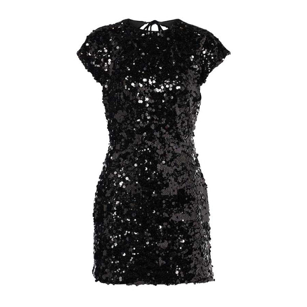 ganni black sequins lace mini dress Rent Velvet Sequin Velvet dress