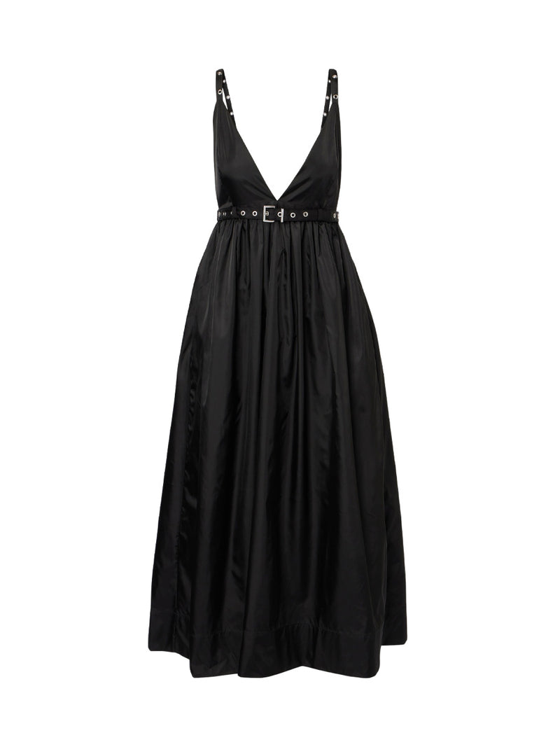 Rent Ganni Duchesse Strap Black Midi Dress | Rites Rental & Resale Rent Ganni Duchesse Strap Black Midi Dress | Rites Rental & Resale