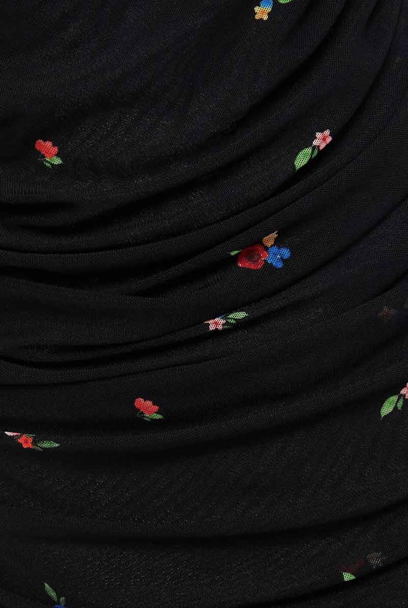 Shop the preloved Floral Ruched Mesh Dress by Ganni