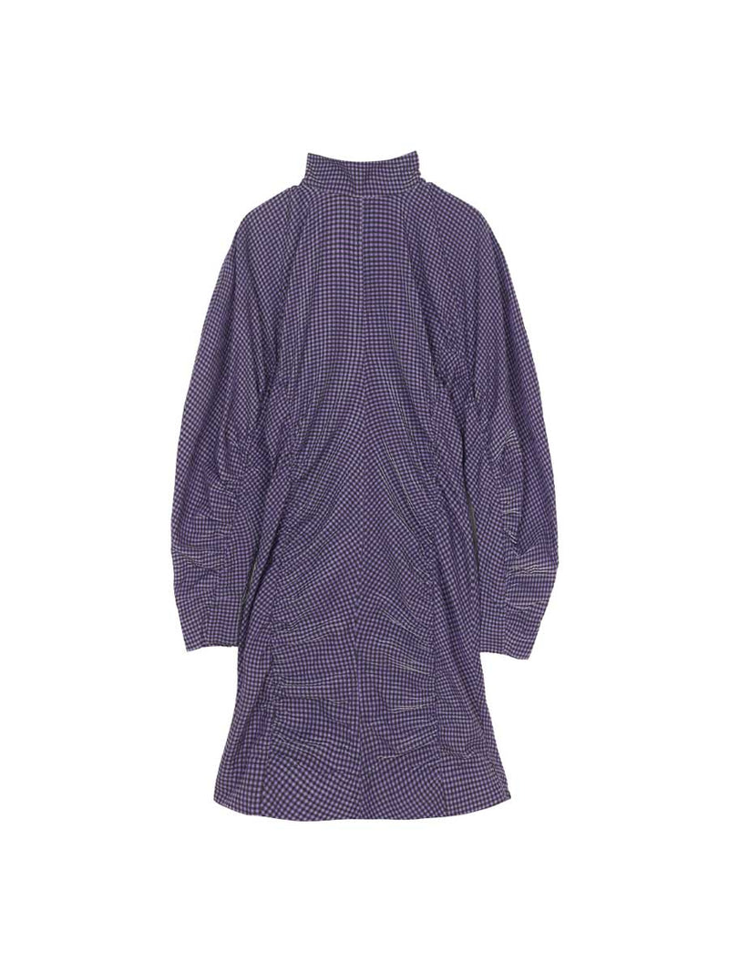 Shop the preloved resale Check Seersucker Mini Dress in purple gingham by Ganni