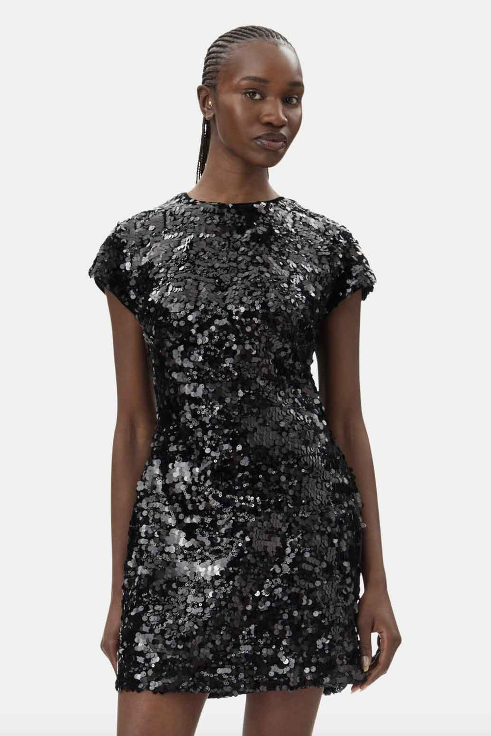 ganni black sequin dress Ganni Brown Recycled Polyester Cocktail Dress