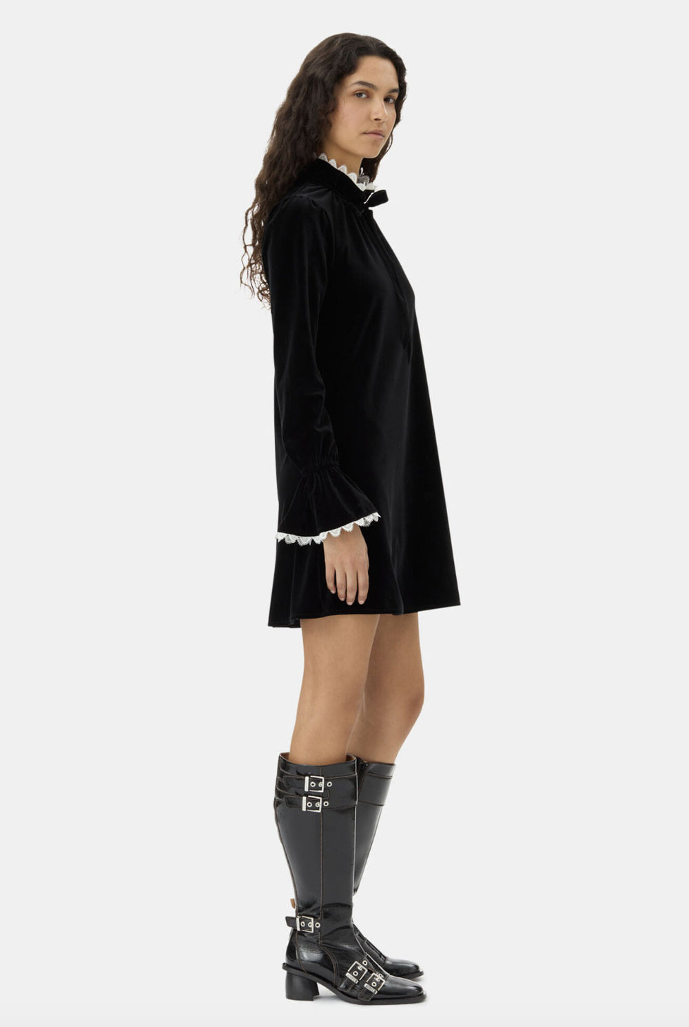 ganni velvet dress Rent Bow Detail Jersey Mini minimalist finish emphasizes its 5 Dress Types That Size:21.5