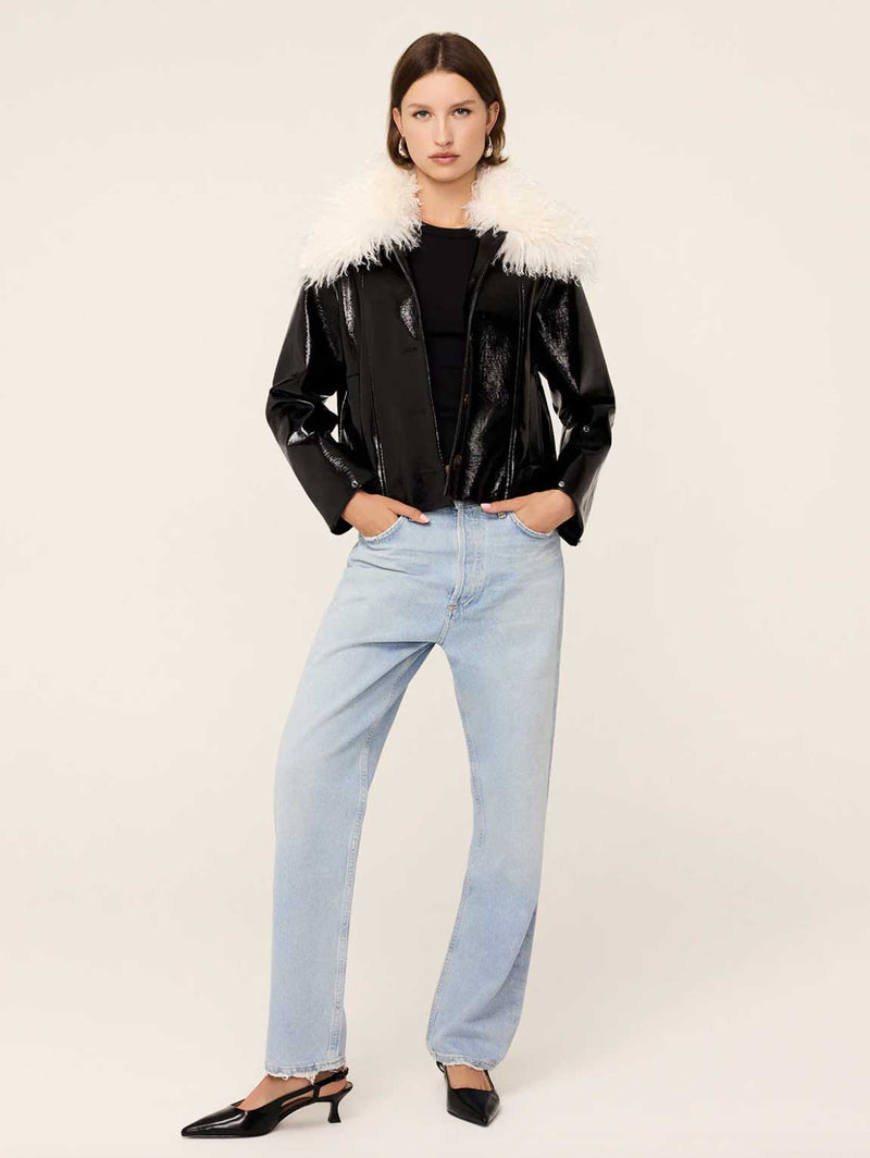 Rent the Kitri Bonnie Faux Shearling Trimmed Jacket at Rites