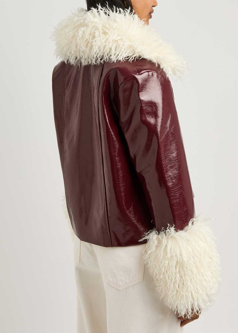 Rent the Kitri Bonnie Oxblood Vinyl Jacket at Rites