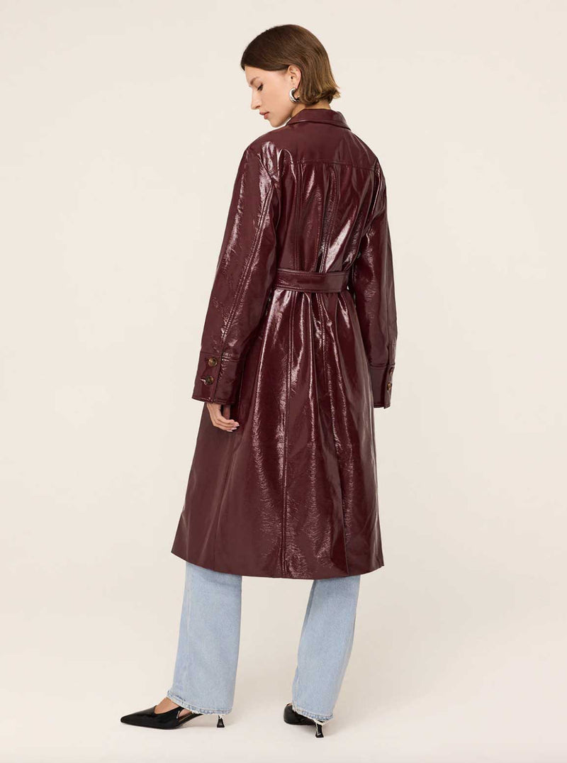 Rent the Kitri burgundy Dominique Vinyl Coat at Rites