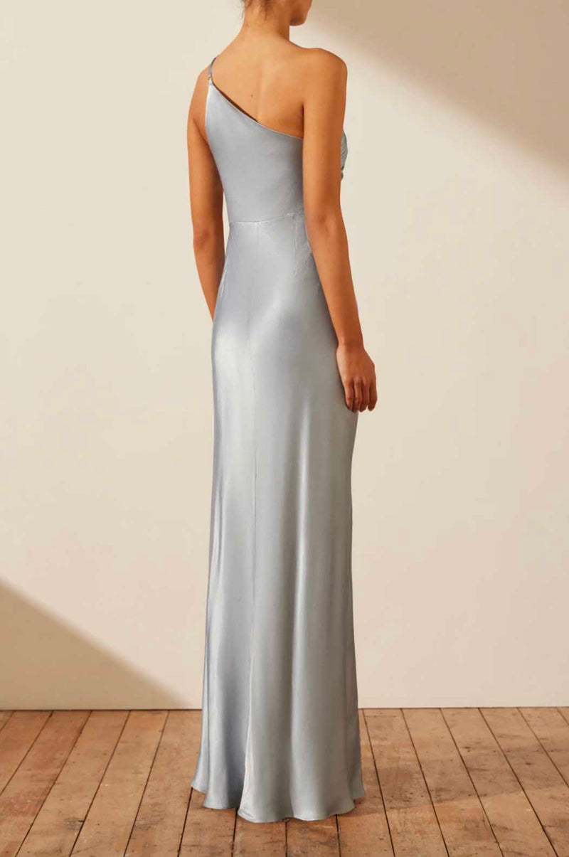 Rent the Shona Joy powder blue La Lune Asymmetrical Gathered Maxi Dress at Rites