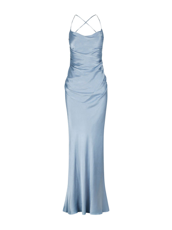 Rent the Shona Joy La Lune Lace Back Maxi Dress in powder blue at Rites