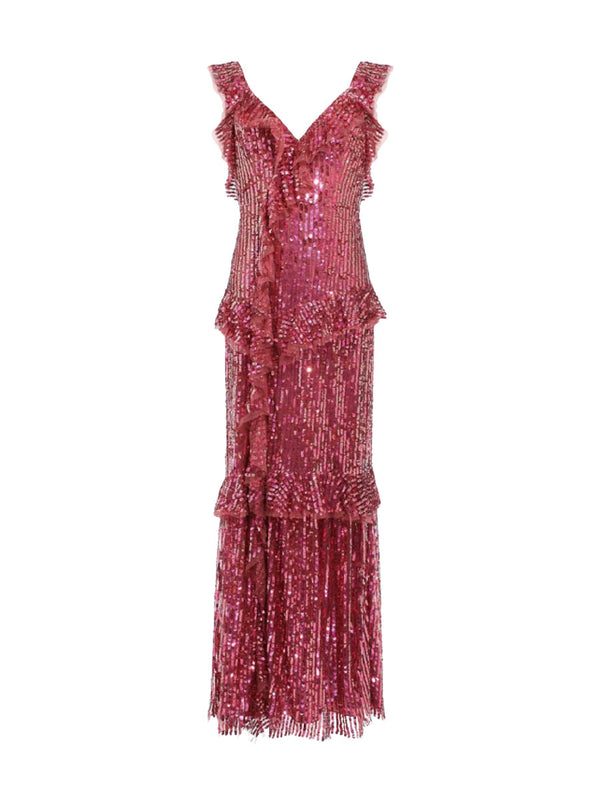 Rent the Needle & Thread Pink Sequin Maxi Dress at Rites