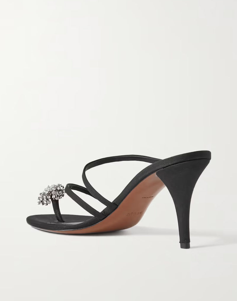 Venus Grosgrain Sandals with a crystal embellished toe by Neous