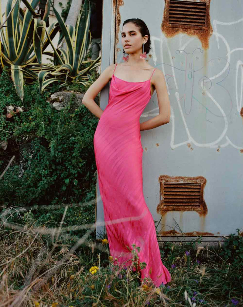 Cerise pink maxi dress hotsell